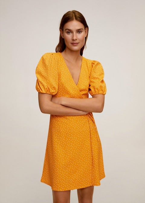 Bow wrap dress mango top