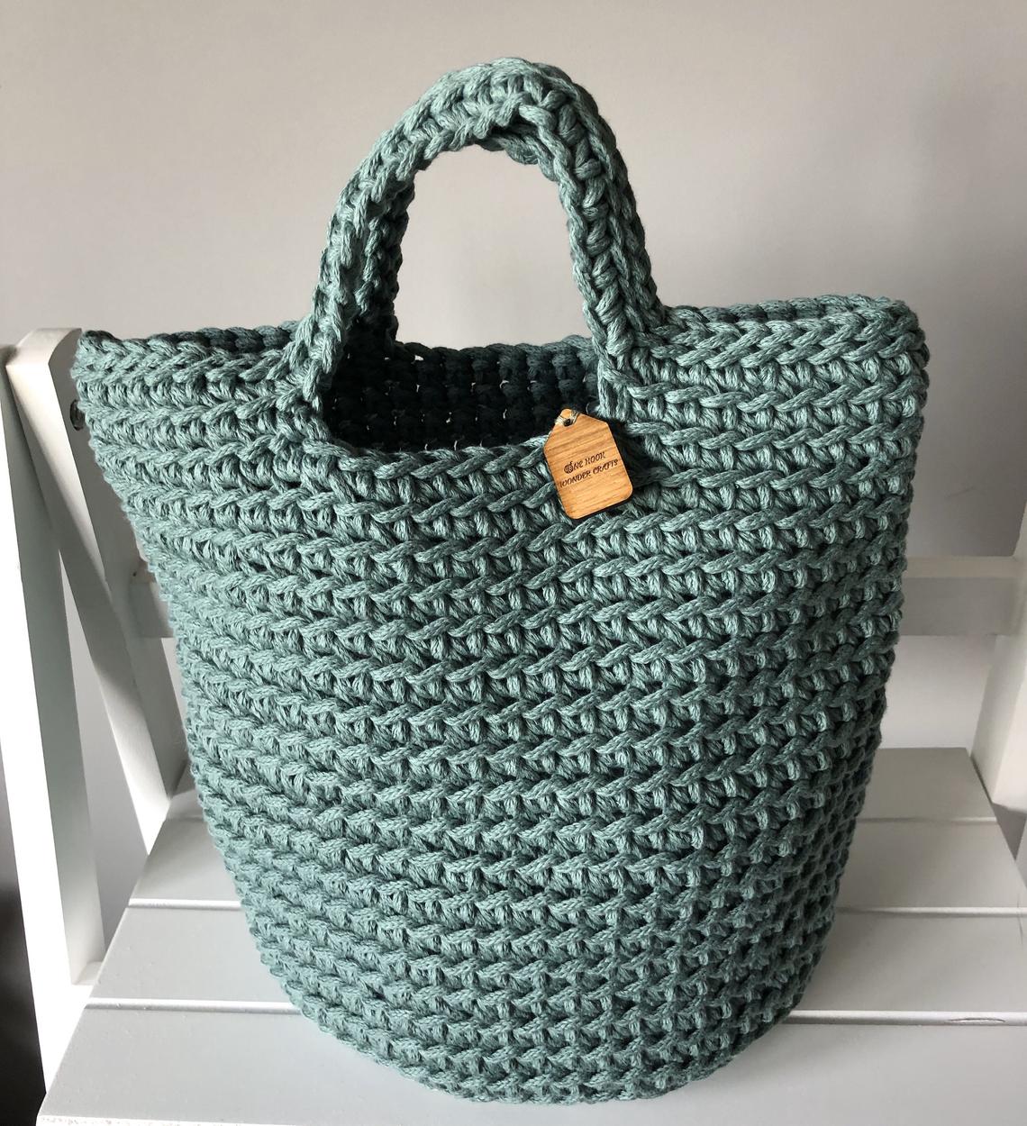 One Hook Wonder Crafts + Handmade Crochet Cotton Handbag