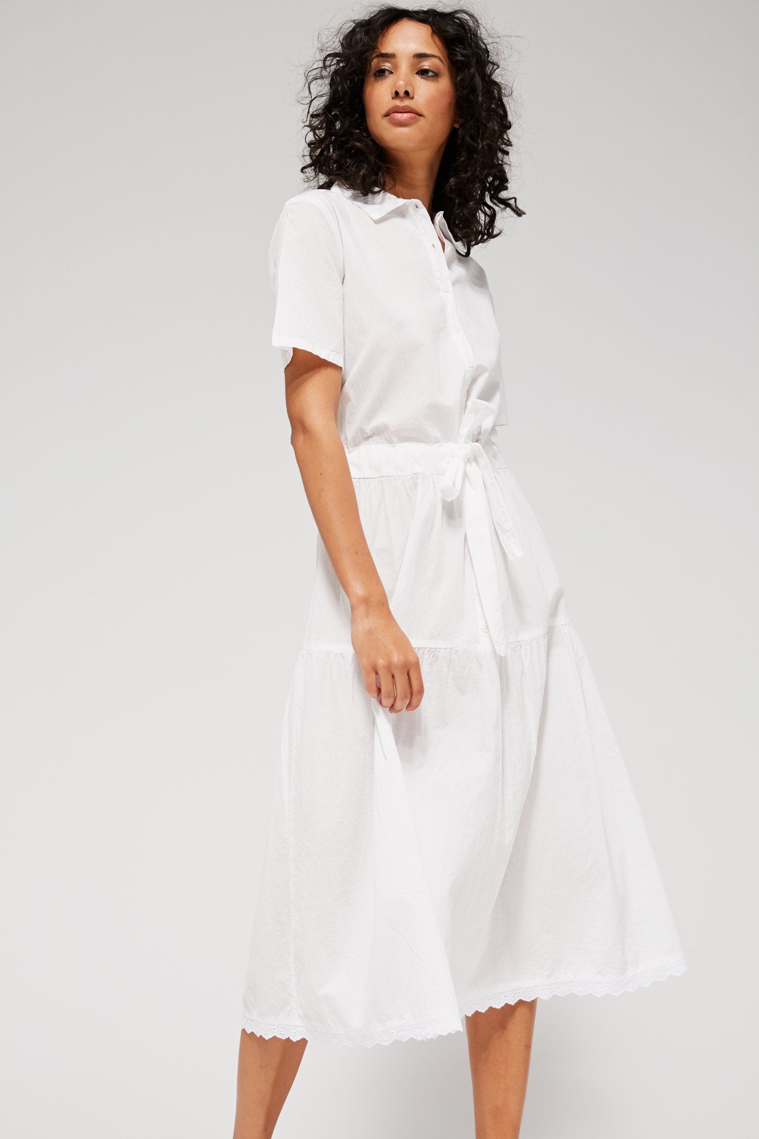 white shirt and dress