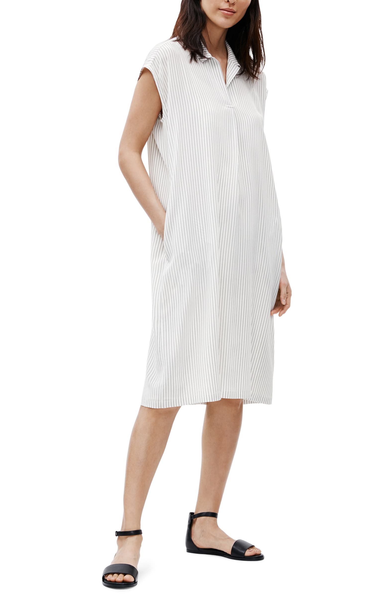 eileen fisher silk shirtdress