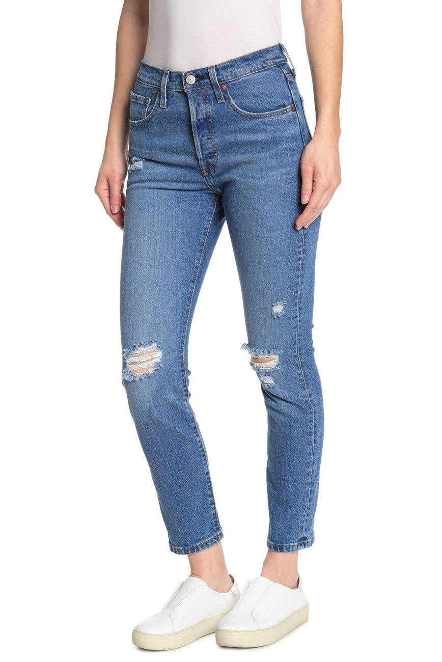 levi's 501 skinny distressed