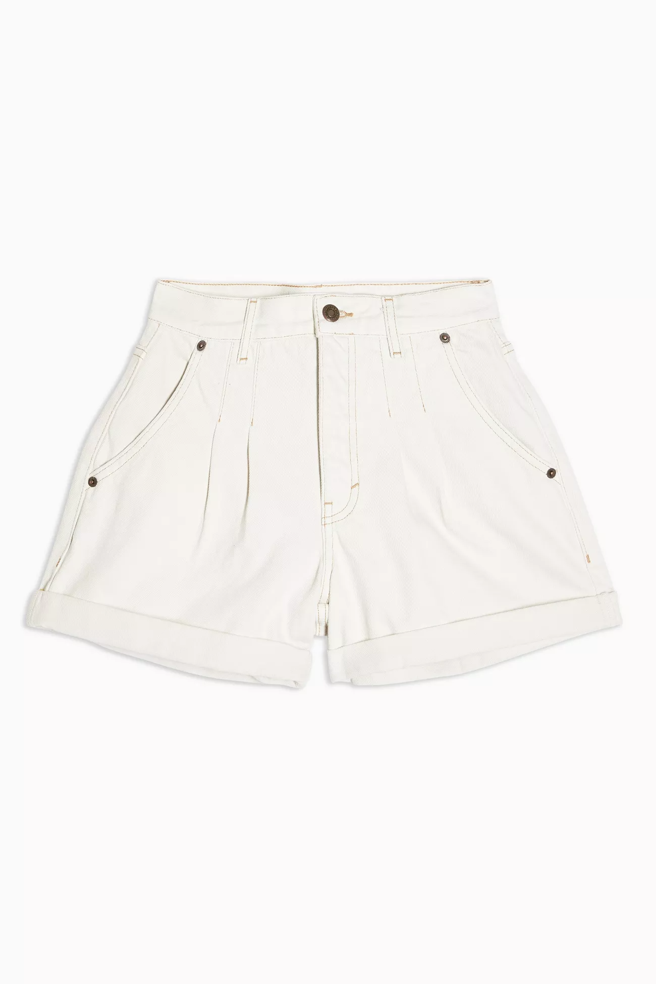 Topshop white top denim shorts