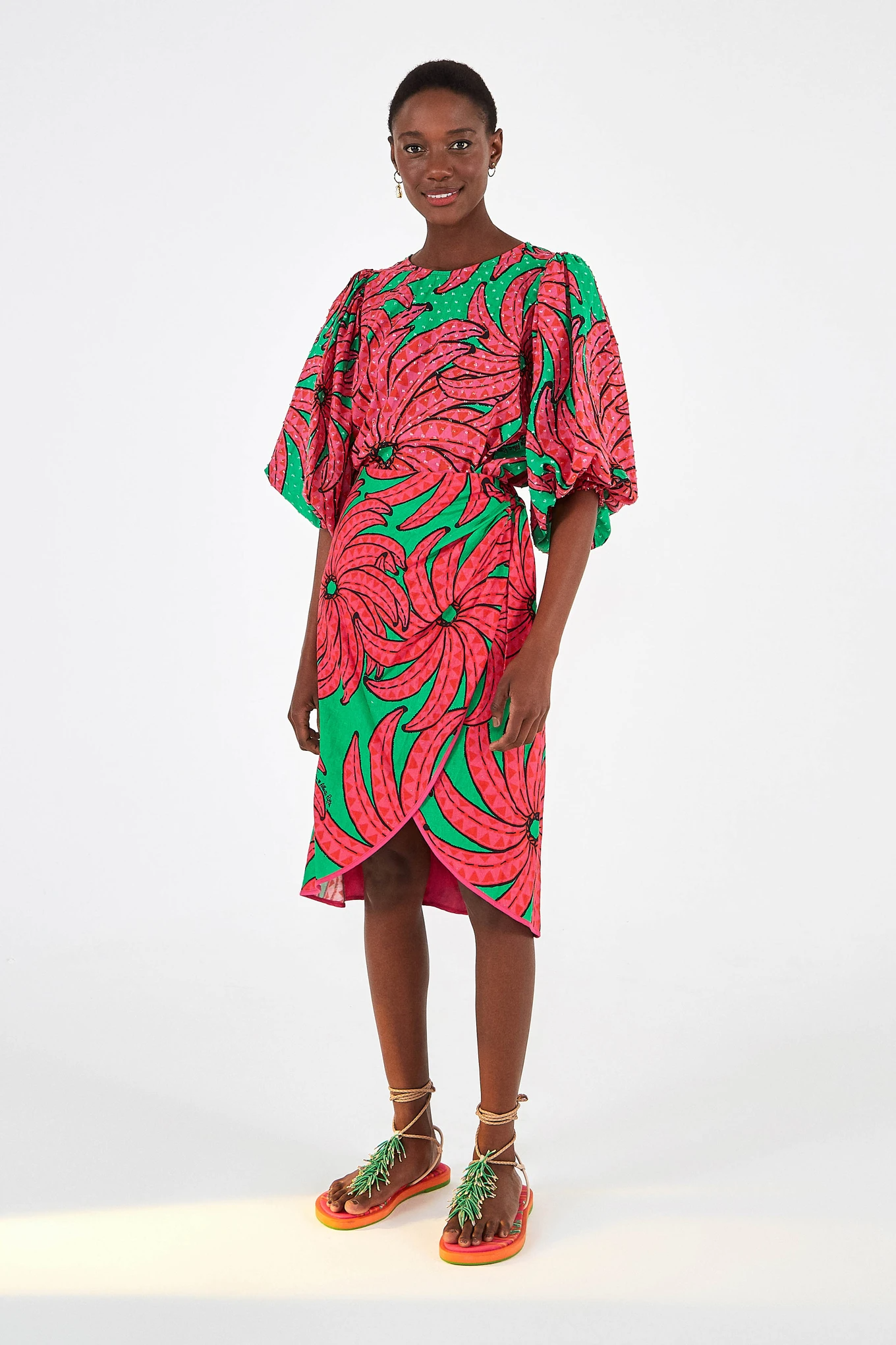 farm rio banana midi skirt