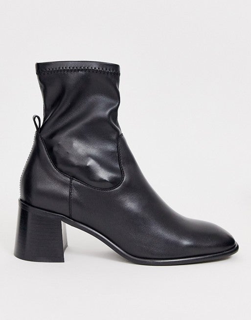 E8 By Miista + Azra Leather Mid Heeled Sock Boot