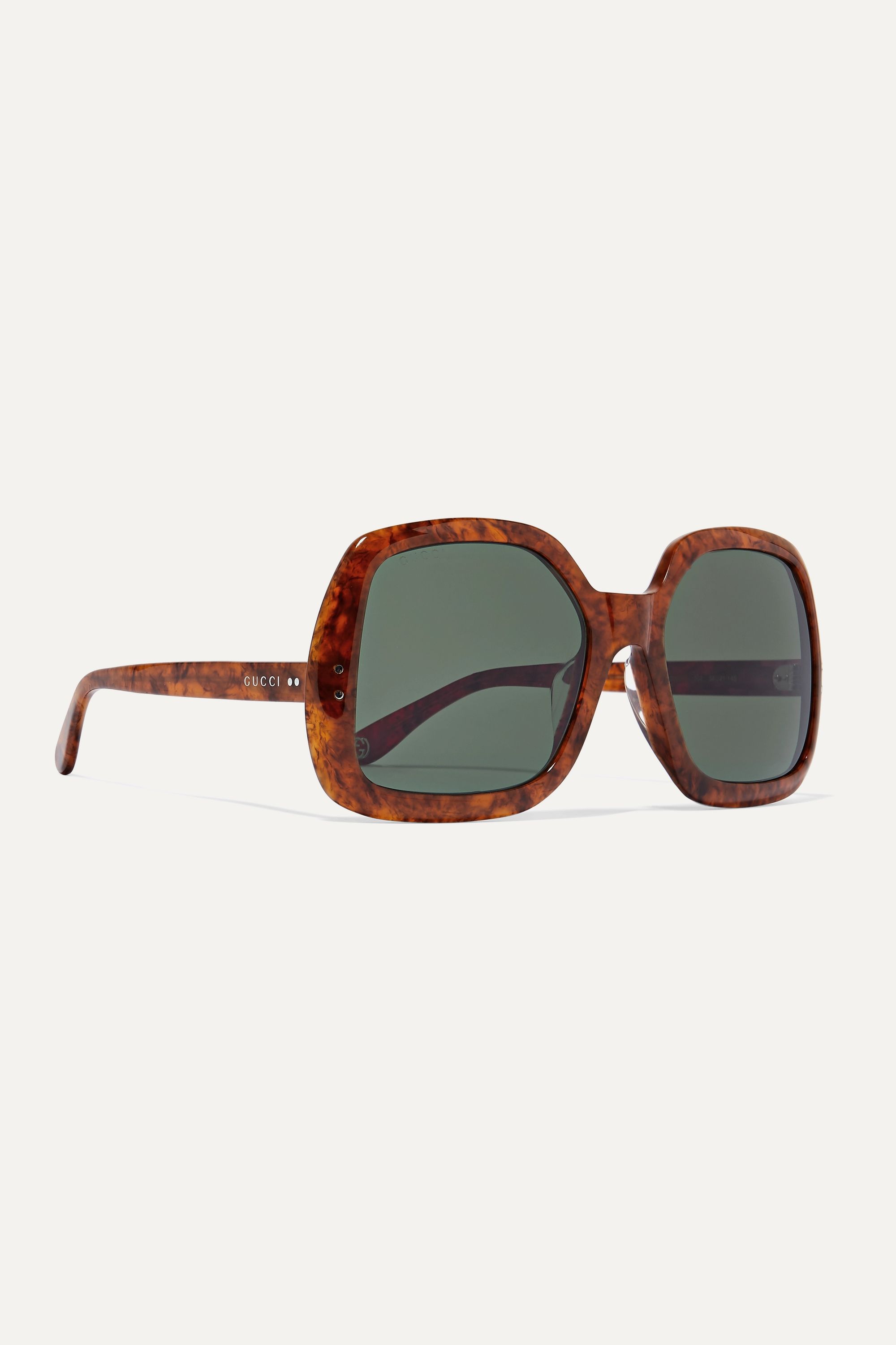 Gucci Oversized Square Frame Tortoiseshell Acetate Sunglasses