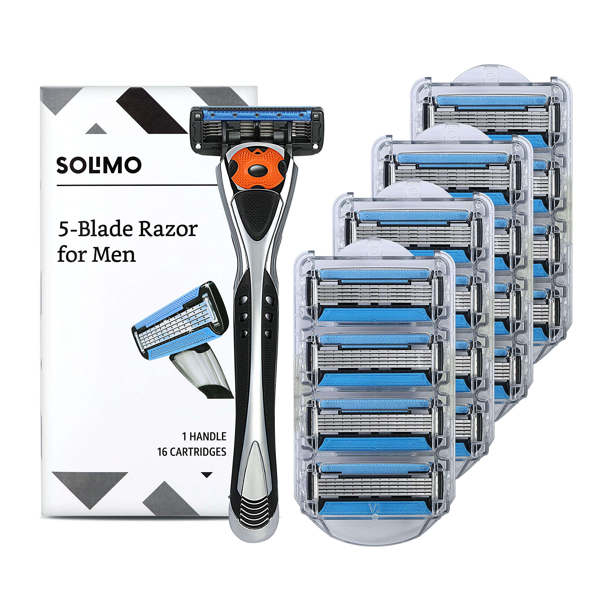Solimo + 5-Blade MotionSphere Razor for Men with Dual Lubrication and ...