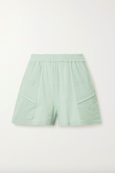 Paradised + Prim Crinkled Cotton Gauze Shorts