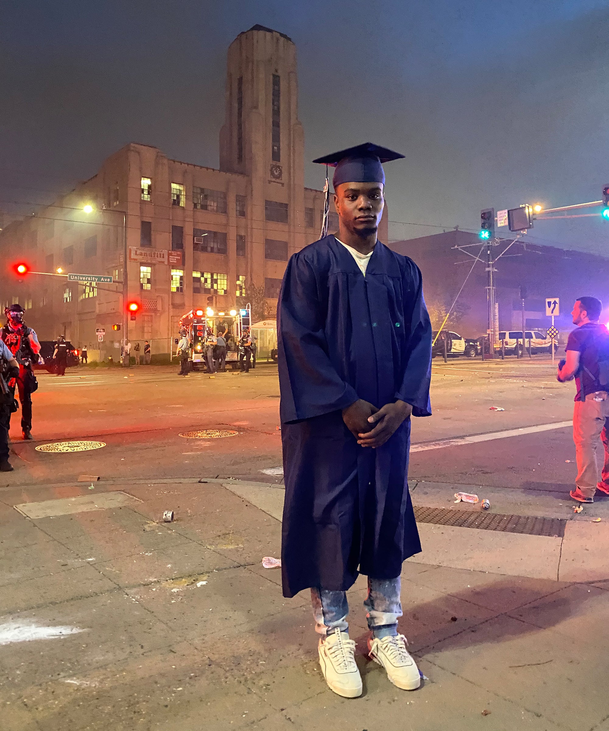 black dress graduation ceremony