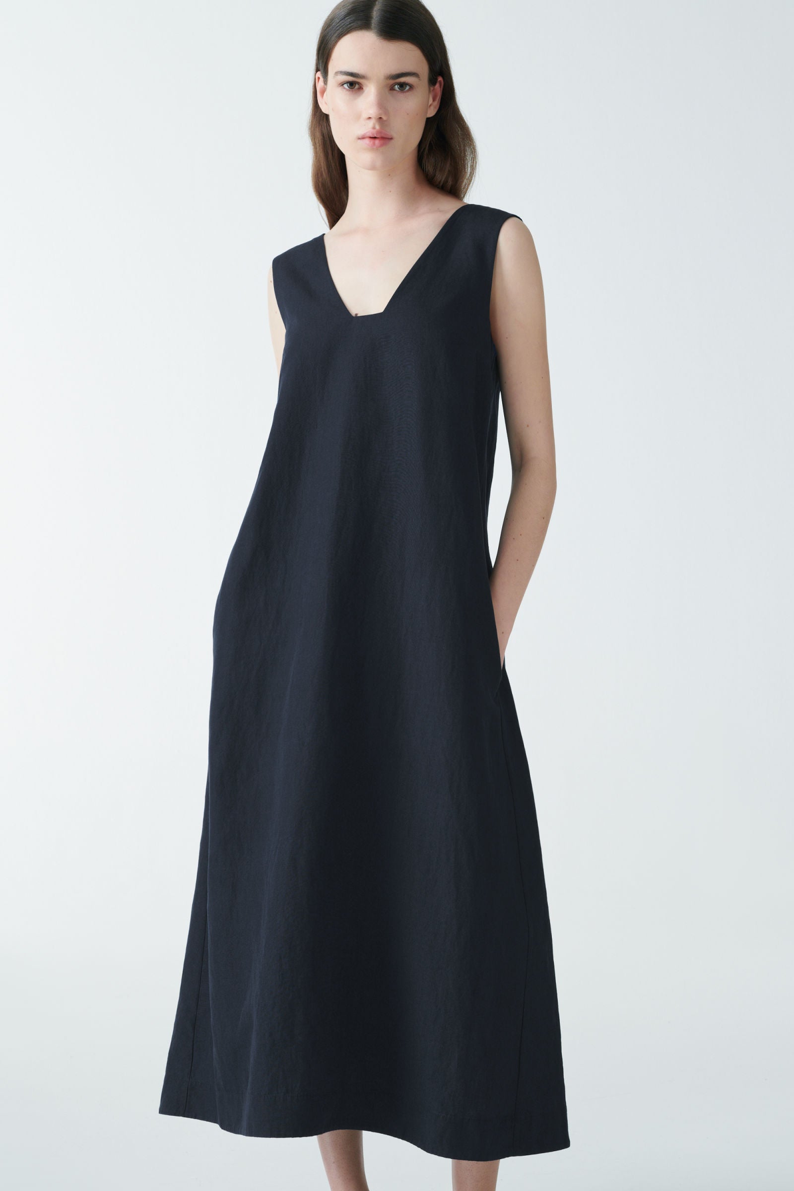 cos v neck dress