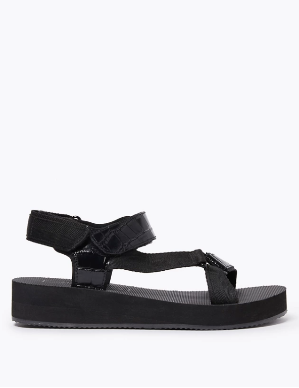 M&S Collection + Leather Strappy Open Toe Sandals