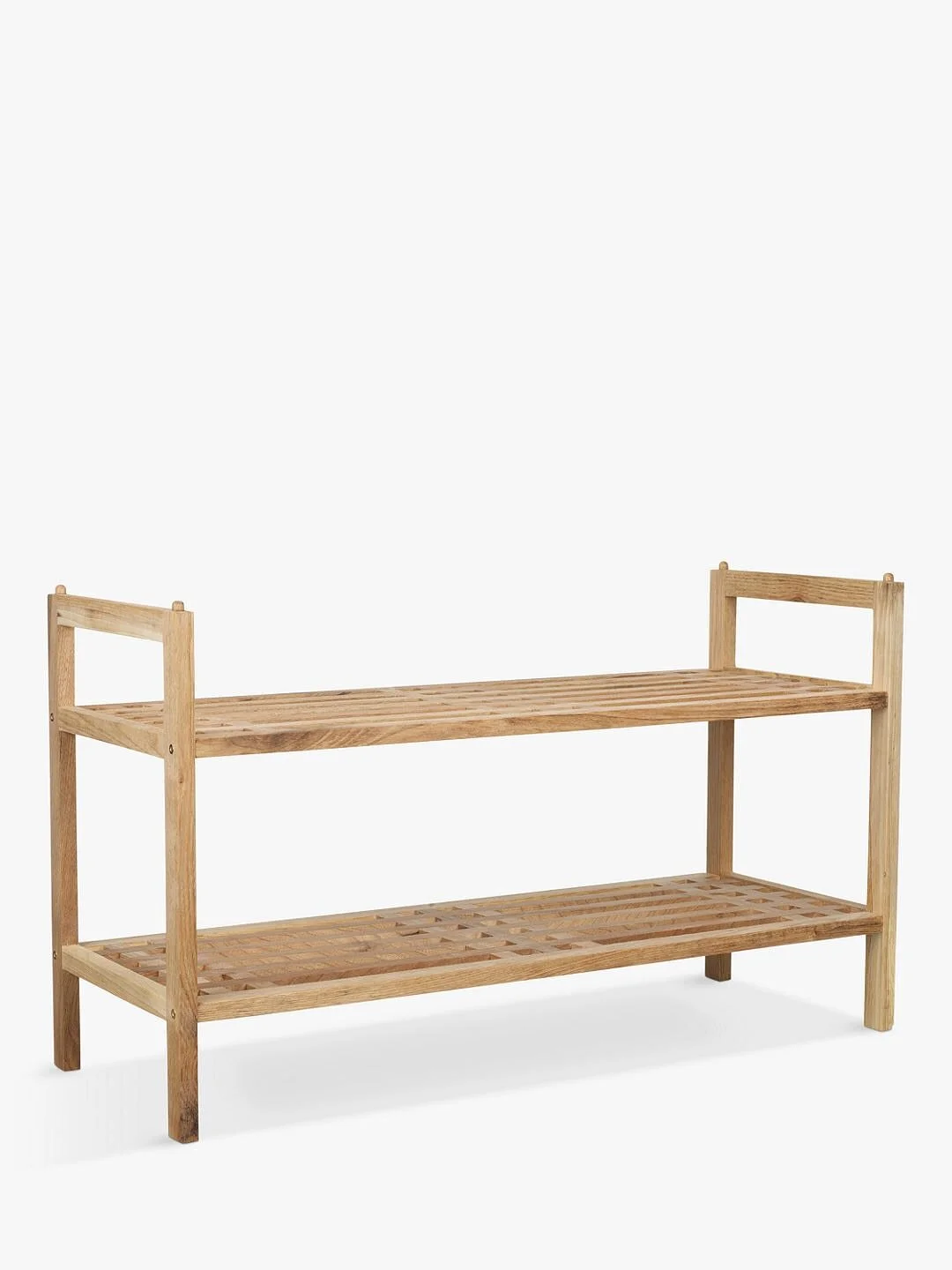 stackable wood shoe rack on Wenko Wenko Norway 2 Tier Stackable Walnut Wood Shoe Rack