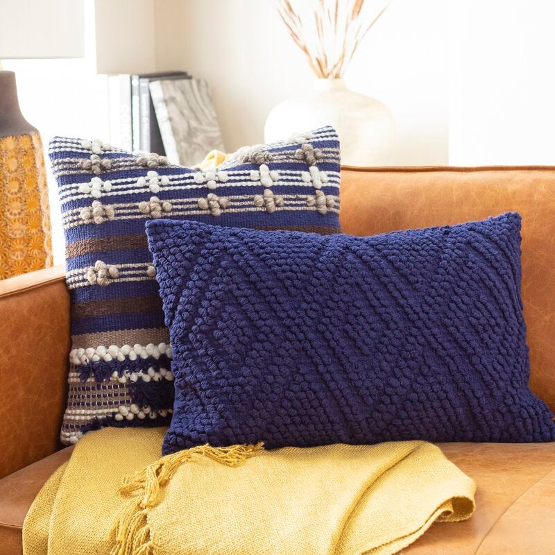 Joss & Main + Statler Cotton Geometric Lumbar Pillow