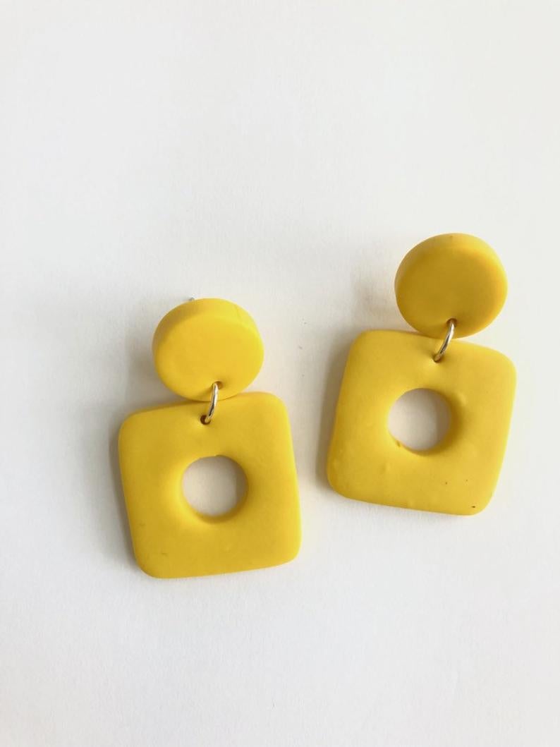 Yellow on sale clay earrings