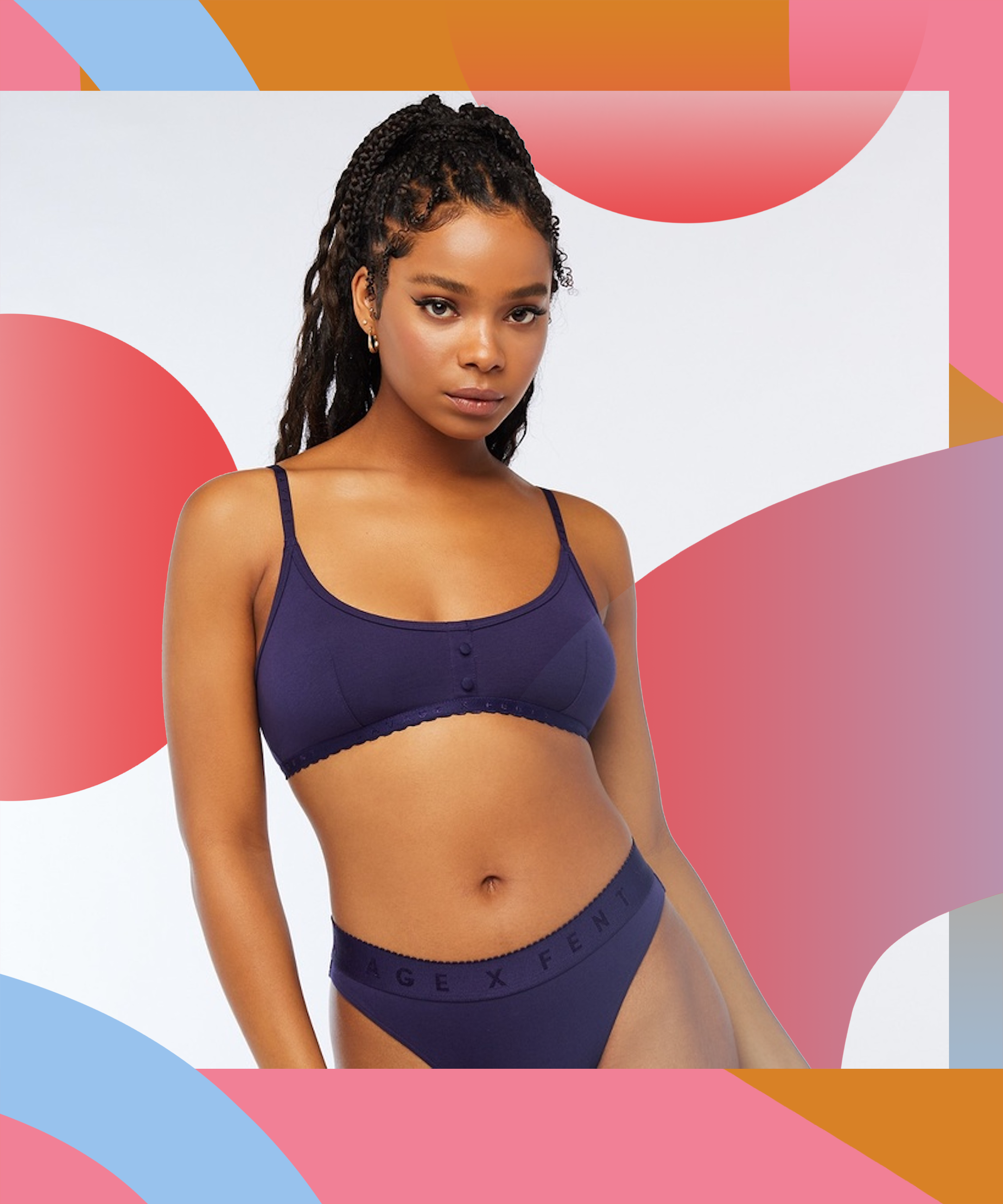 38C Bra Wireless Beedees Cotton Day NM Non Padded Multiway Blue 95%Cotton 34B 