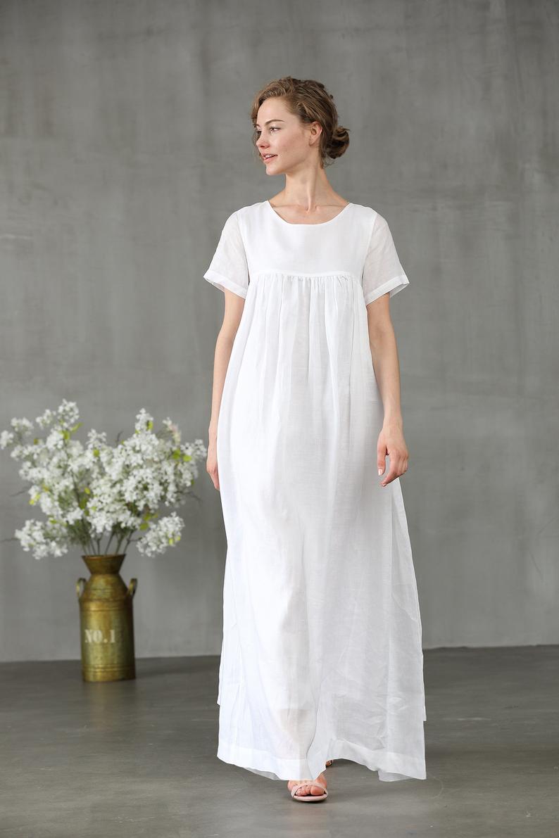 white linen maxi