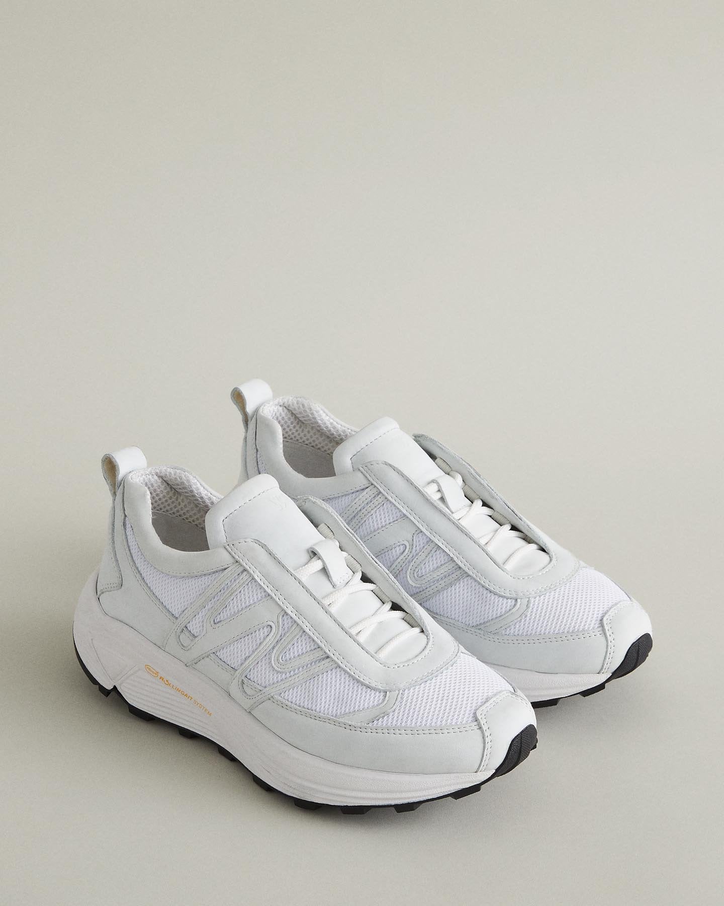 white slip on running shoes