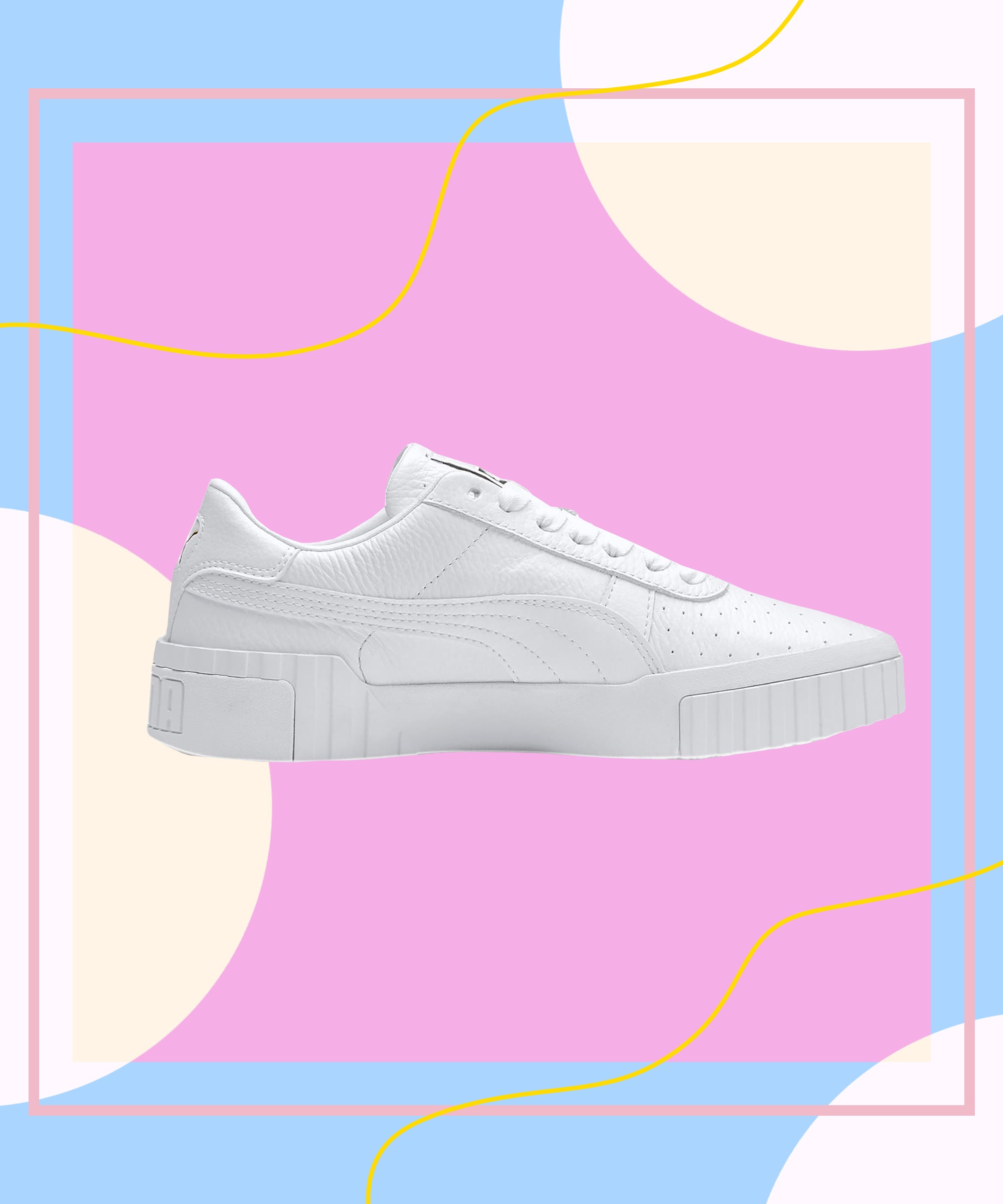 chunky white tennis shoe trend