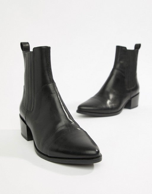 rack fjer Byblomst Vagabond + Marja Black Leather Western Pointed Ankle Boots