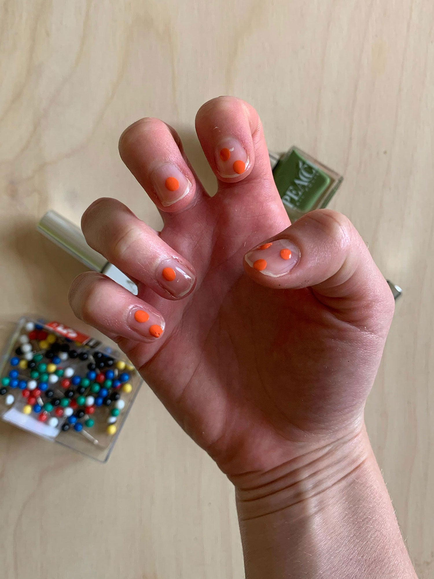 cubbiful: 40 Great Nail Art Ideas - Orange, Purple and Green Needle Drag Nail  Art