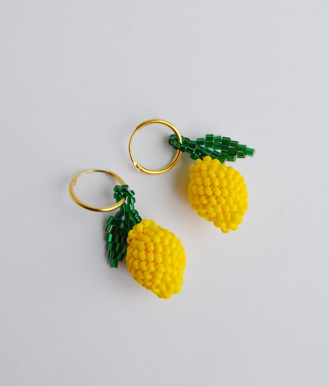 Lemon Beaded Earrings 2024 www.alhudapk