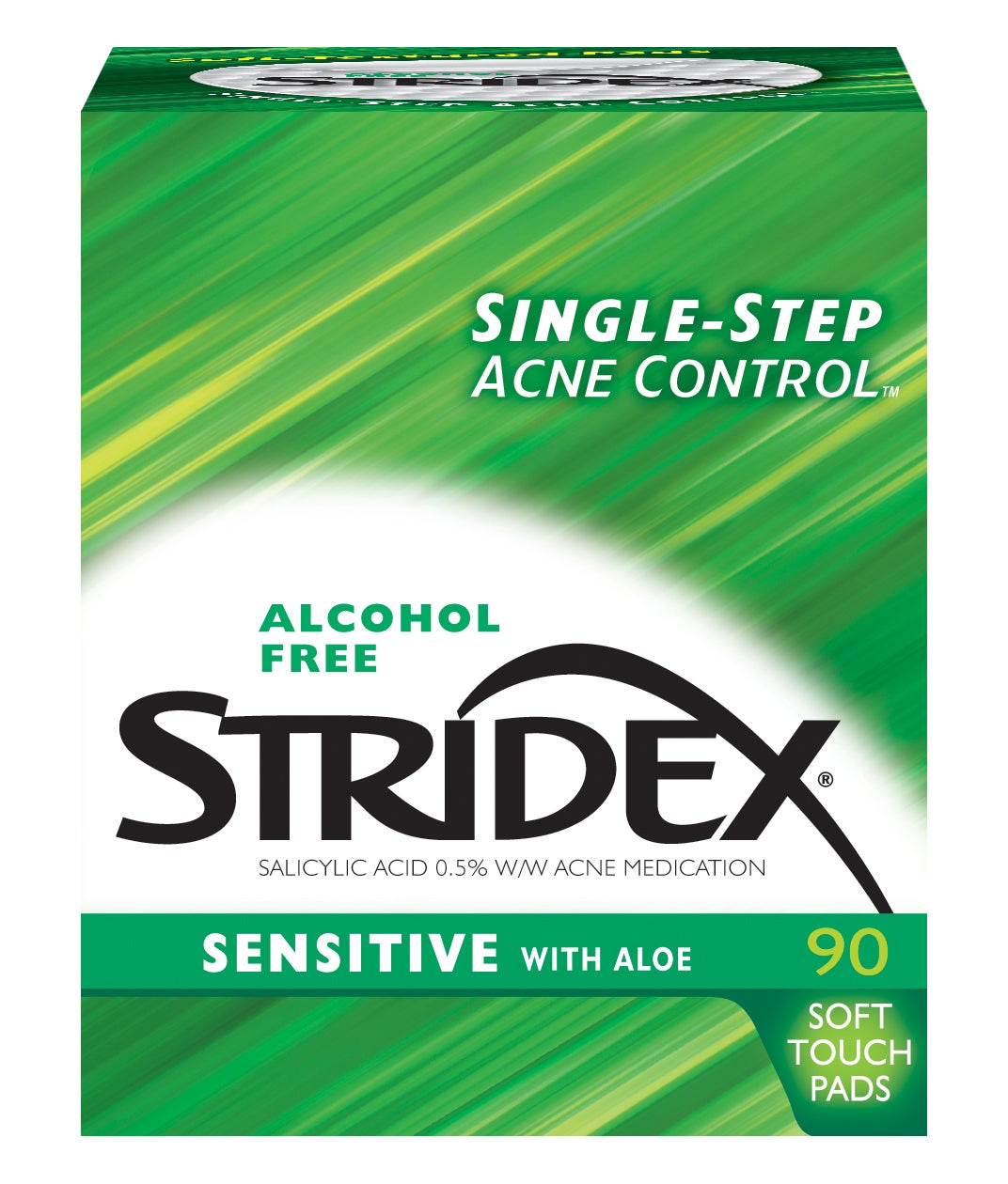 Stridex + Medicated Acne Pads, Sensitive Skin, 90 Count