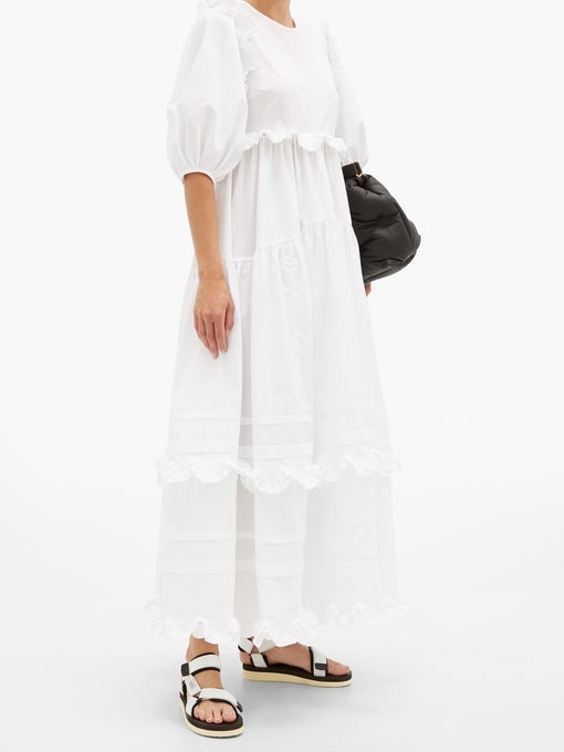 Cecilie Bahnsen + Marina Ruffled Cotton-Poplin Dress
