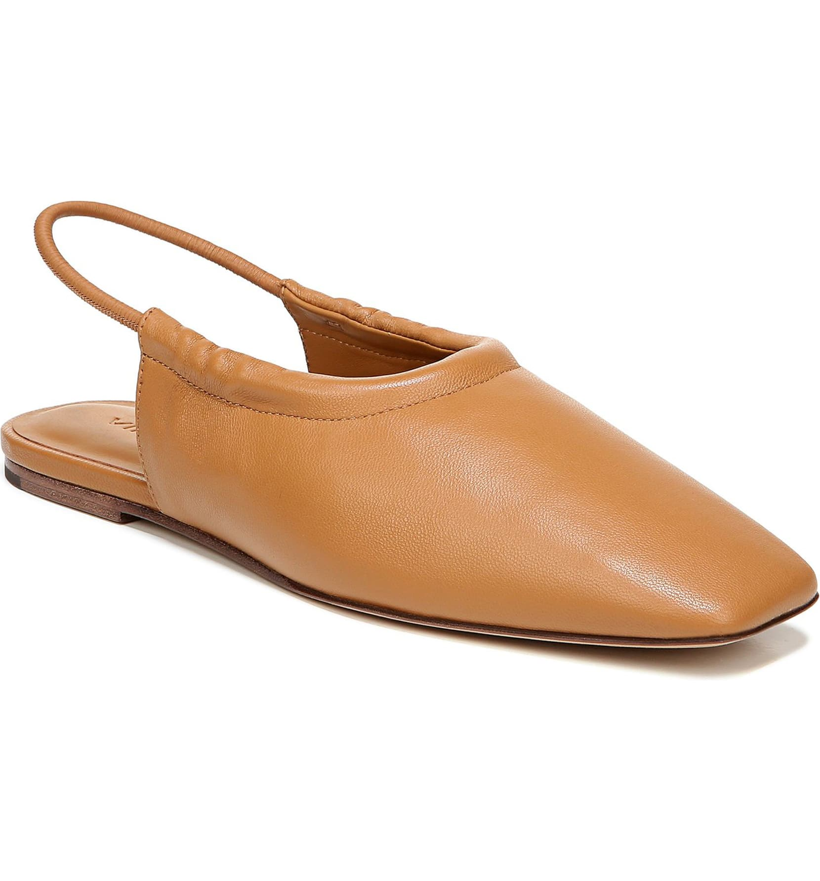 Vince Leather Slingback Flats - Brown Flats, Shoes - WVN252350