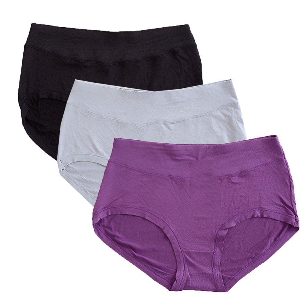 2 Pairs Bamboo Fibre Antibacterial Breathable Moisture Absorbing Briefs Knickers 