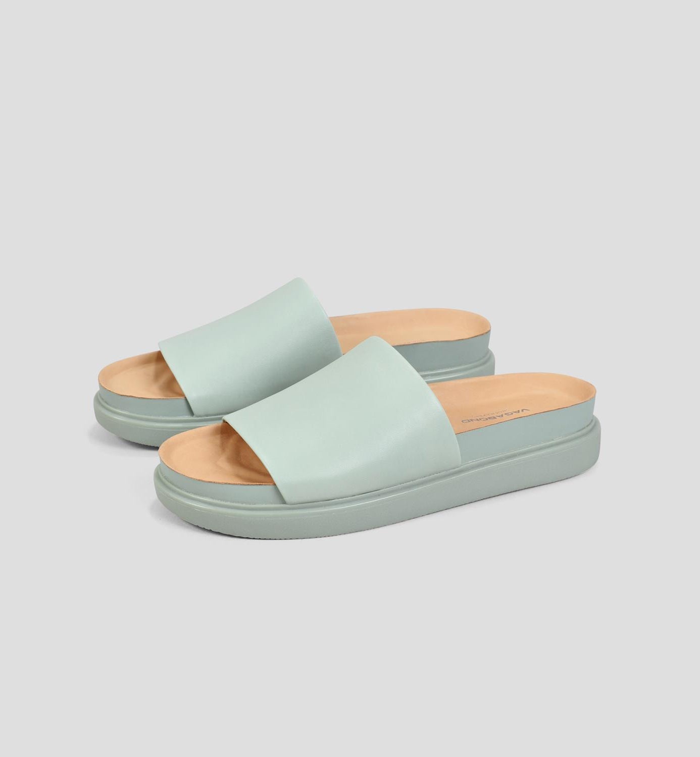 Vagabond + Erin Dusty Mint Leather Sandals