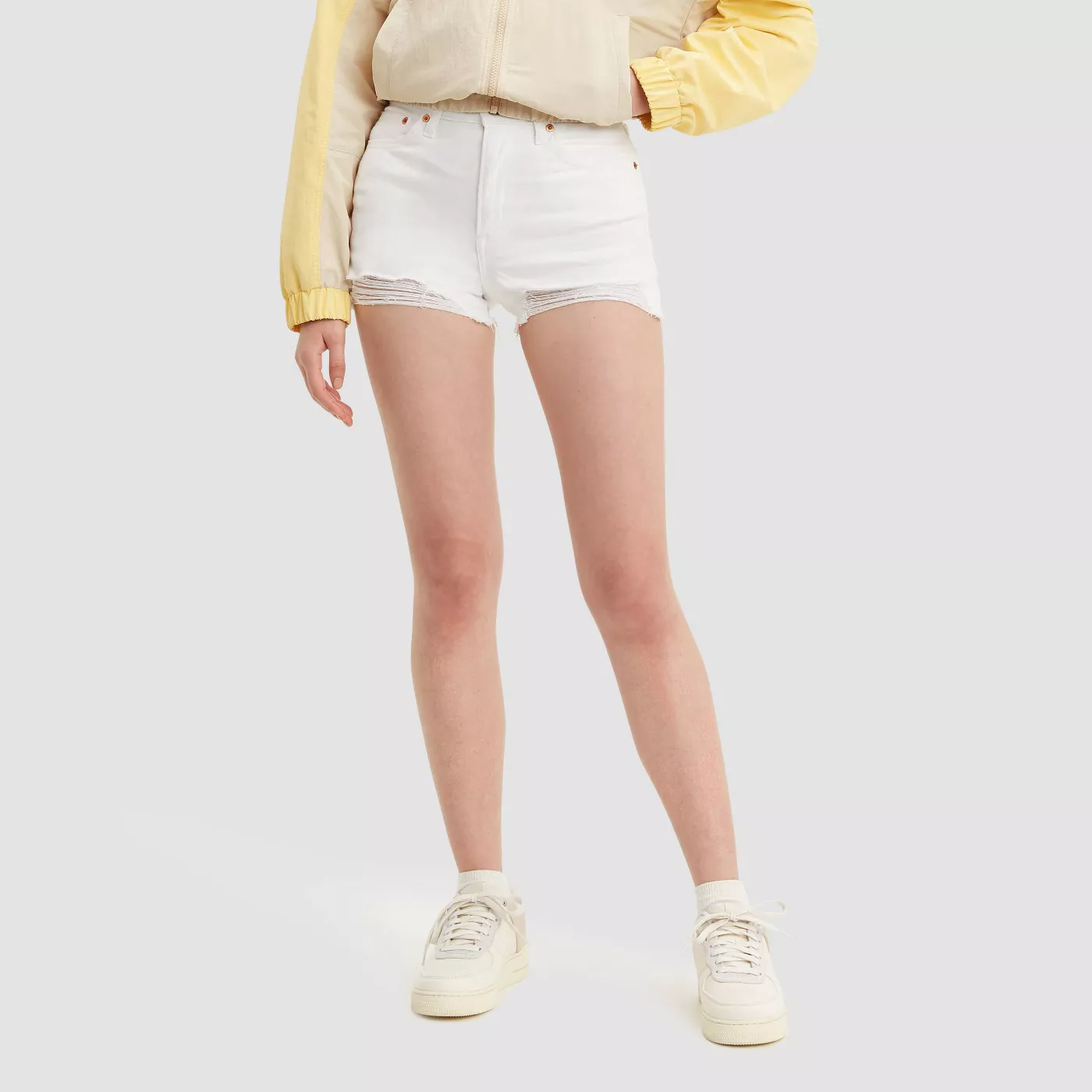 zara high rise jean shorts