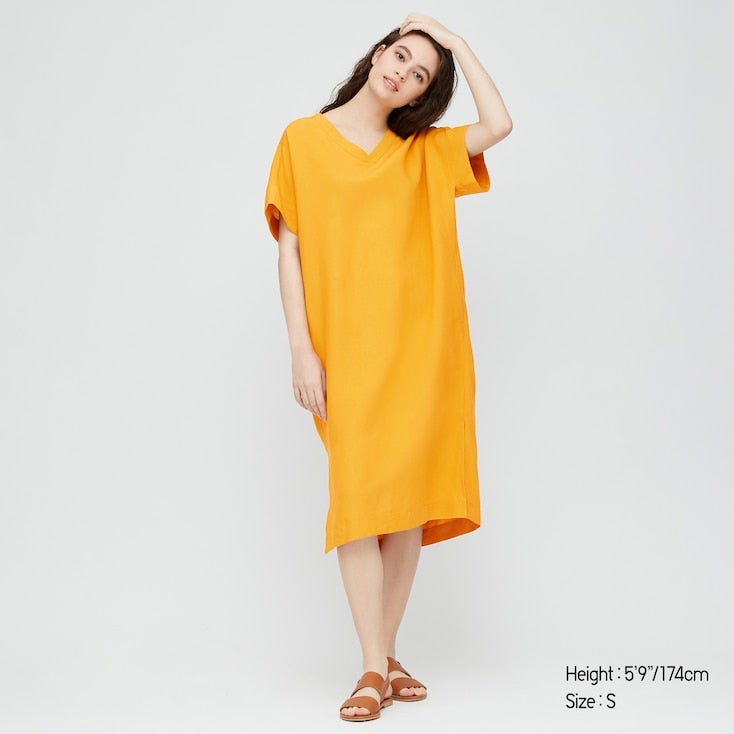 Uniqlo + Linen Blend Cocoon Dress