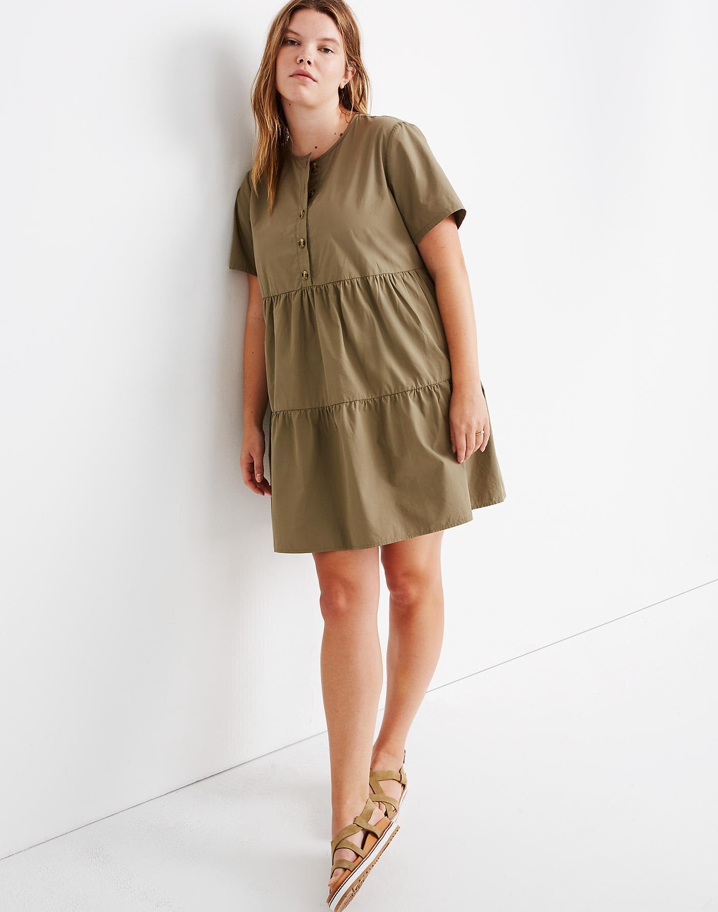 Tiered mini dress deals with sleeves