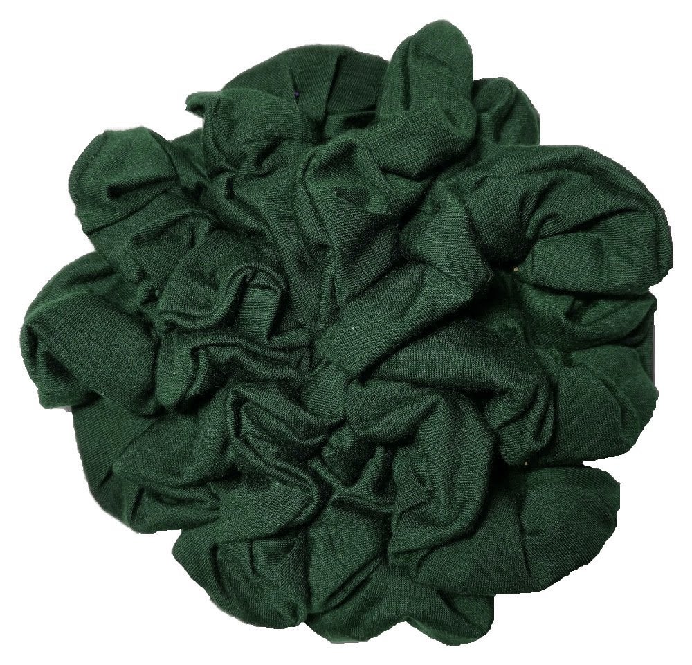 Threddies + Cotton Scrunchie Set, Solid Color Packs (Hunter Green)