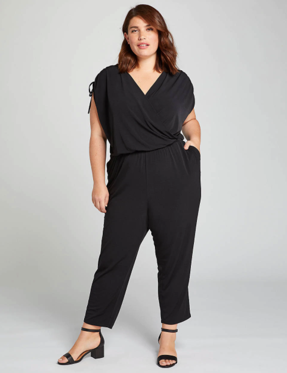 lane bryant all white jumpsuit
