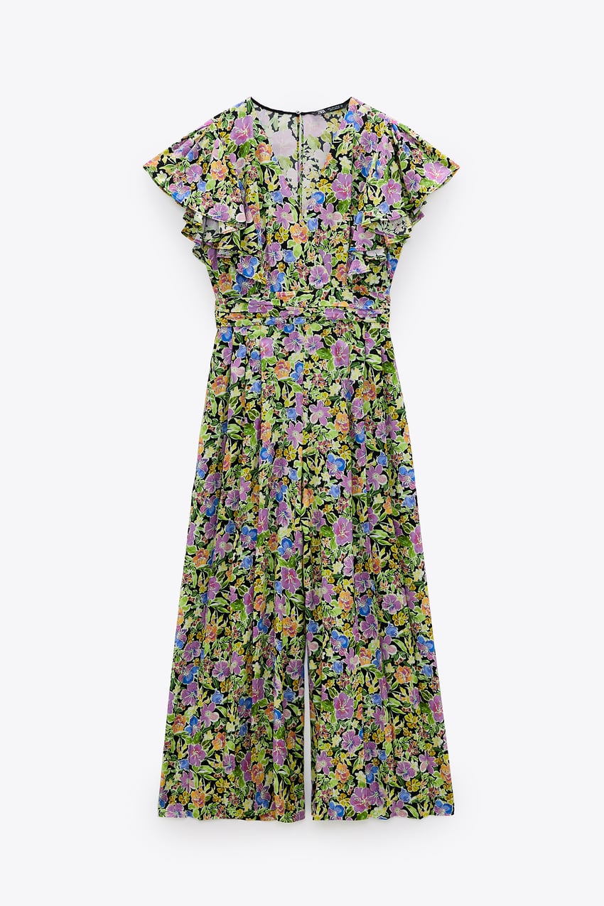 floral print jumpsuit dress zara