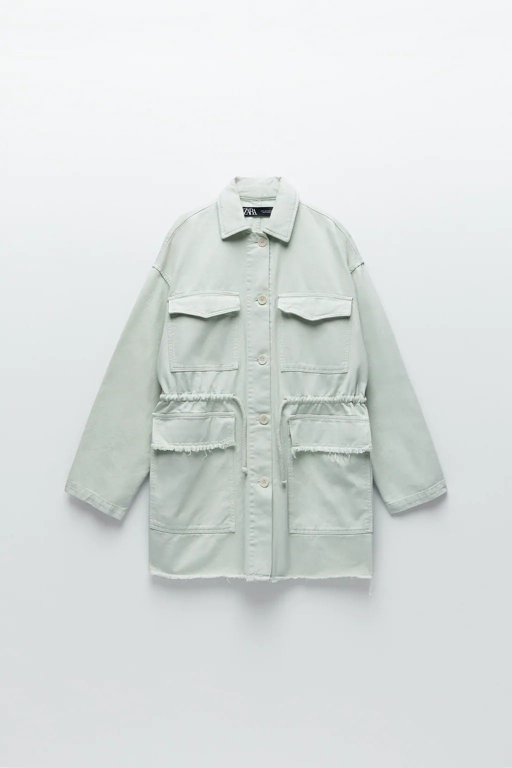zara beige belted overshirt