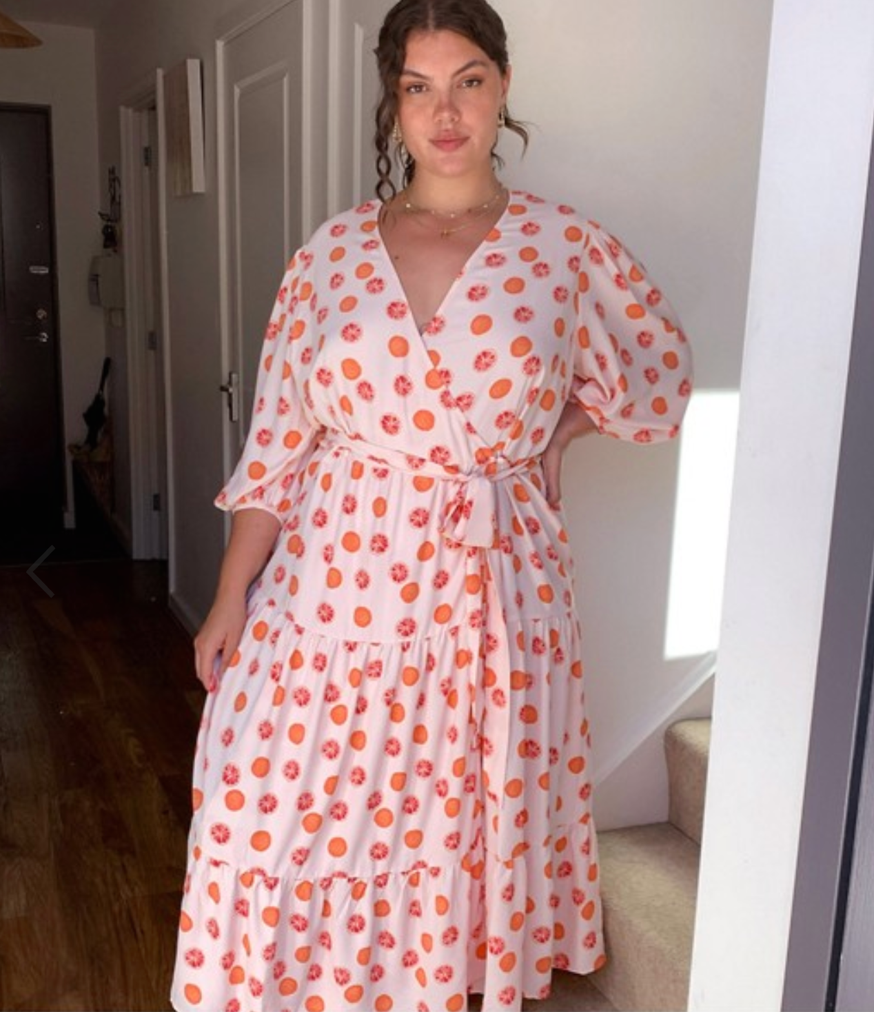 Glamorous Curve Midaxi Dress With Wrap Front