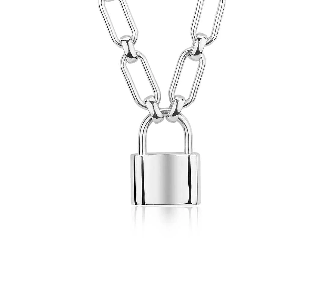 Small Sterling Silver Padlock Necklace, 100% Sterling Silver, Silver Lock  Choker, Petite REAL Padlock, Opens & Closes, #1160