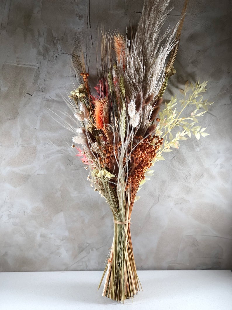 DarlingBuds Florist + Dried Flower bouquet Burnt Oranges