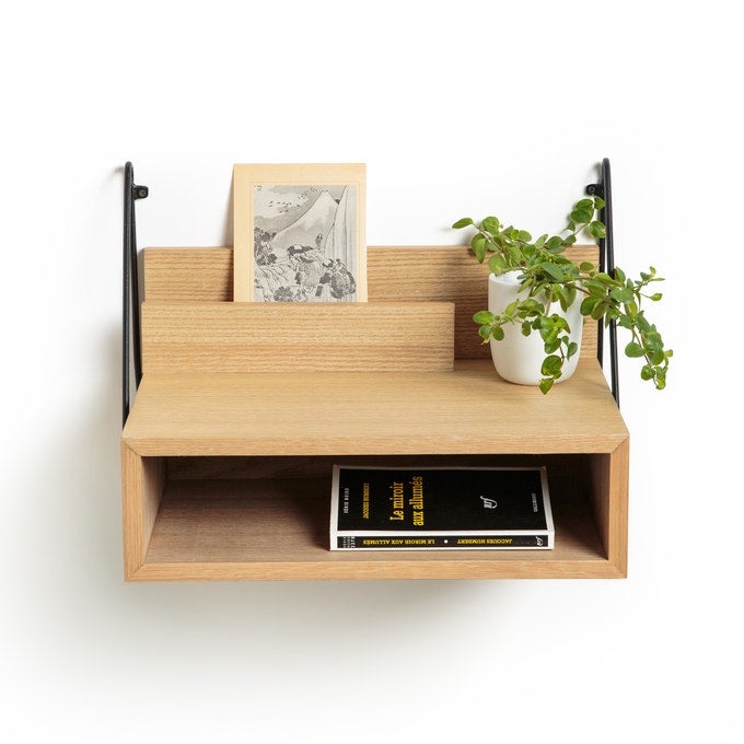 wall mounted bedside table with light