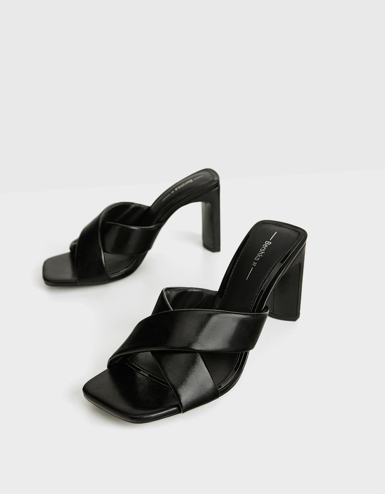 Bershka + Heeled Sandals With Crossover Straps