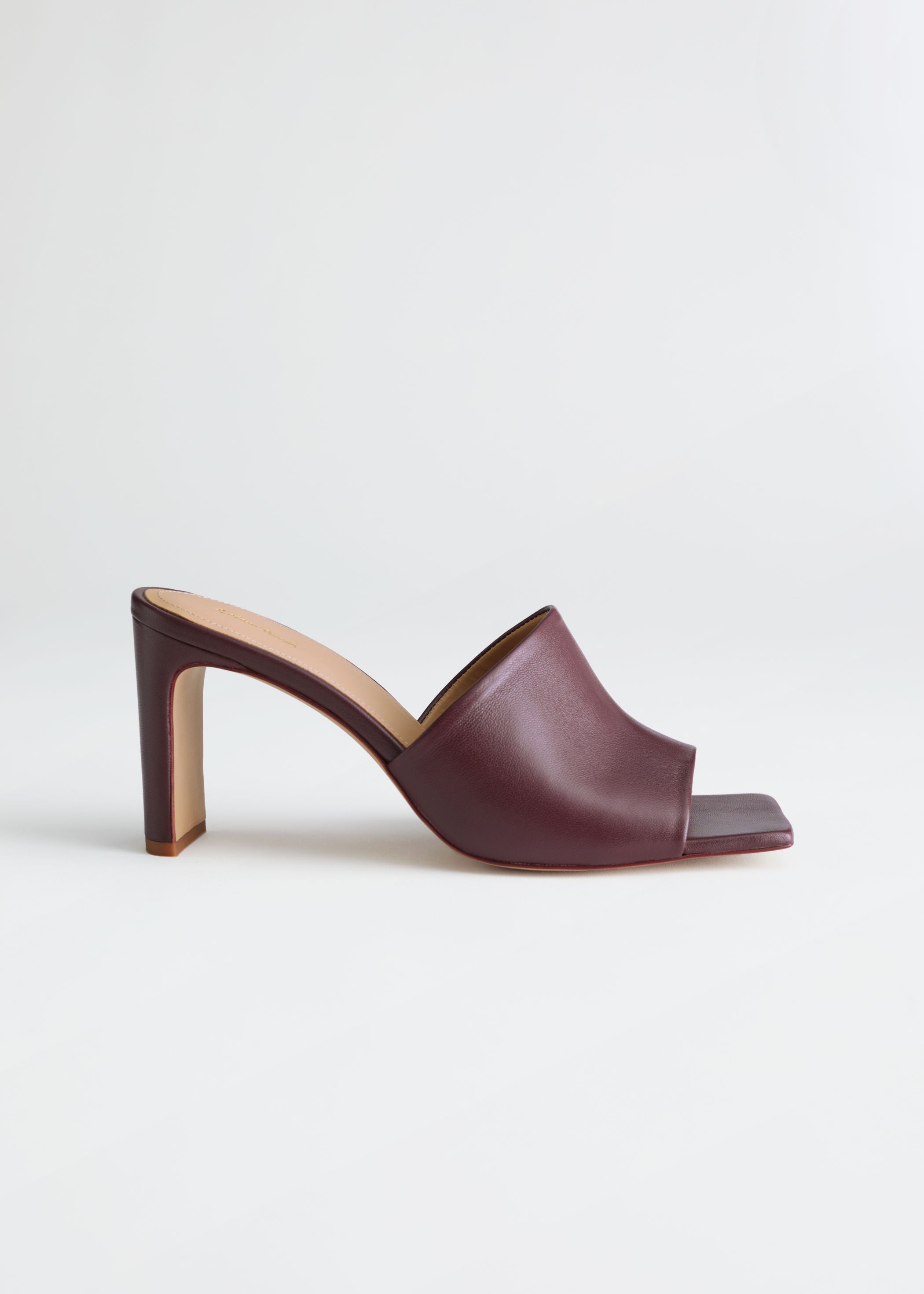 square toe leather heeled sandals