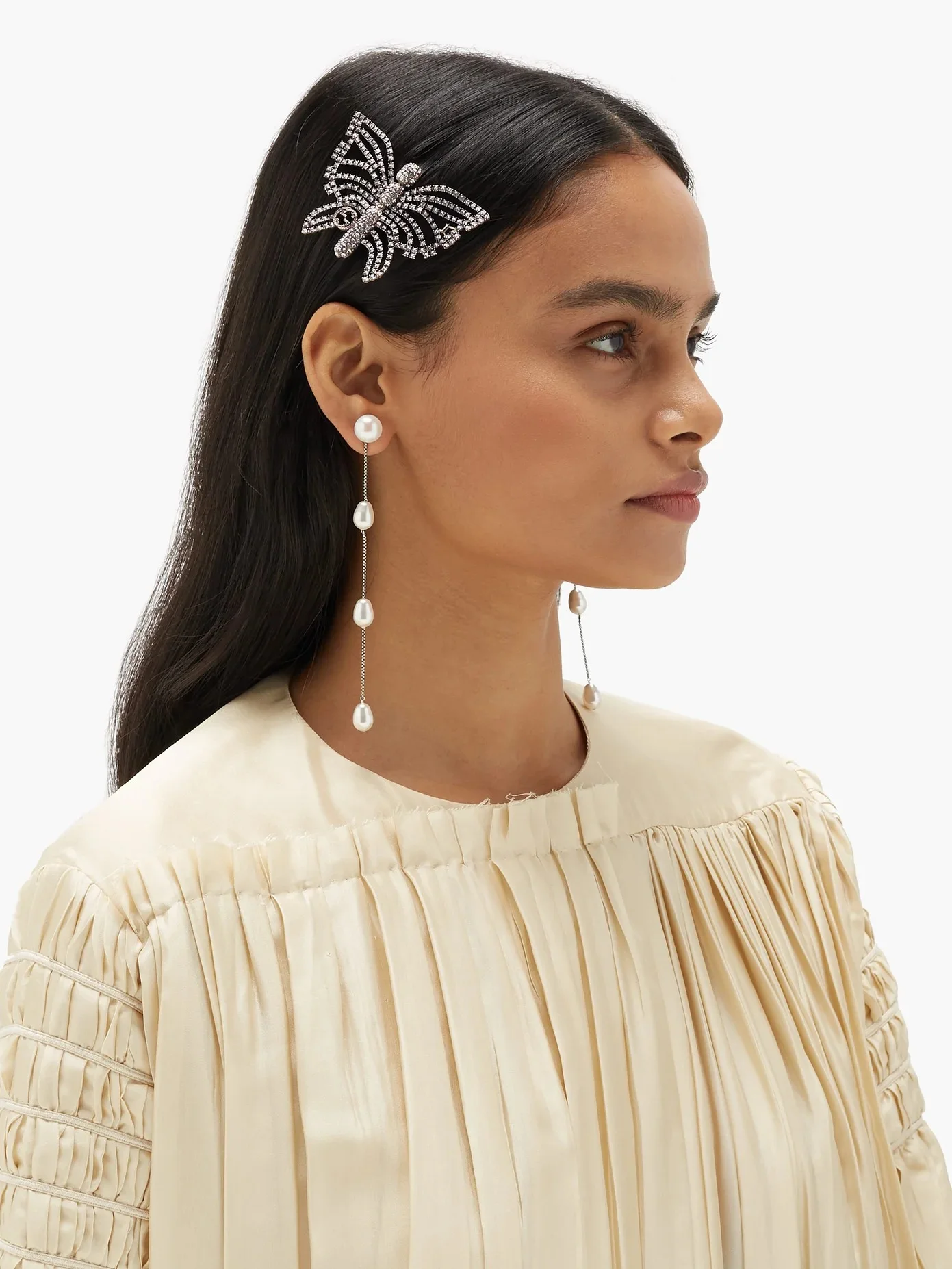 Gucci + Butterfly Crystal-Embellished Hair Clip