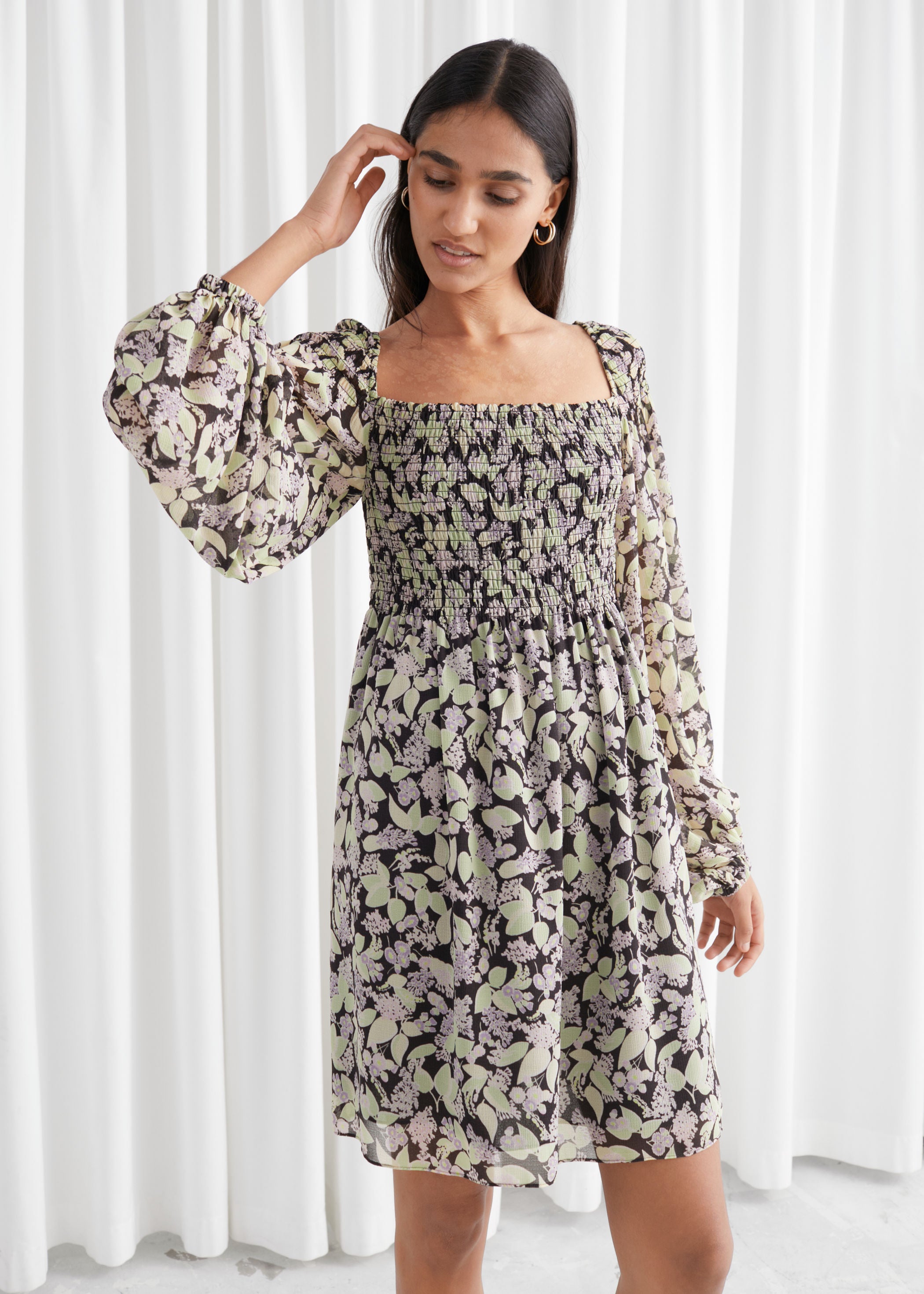 Floral clearance smock dress