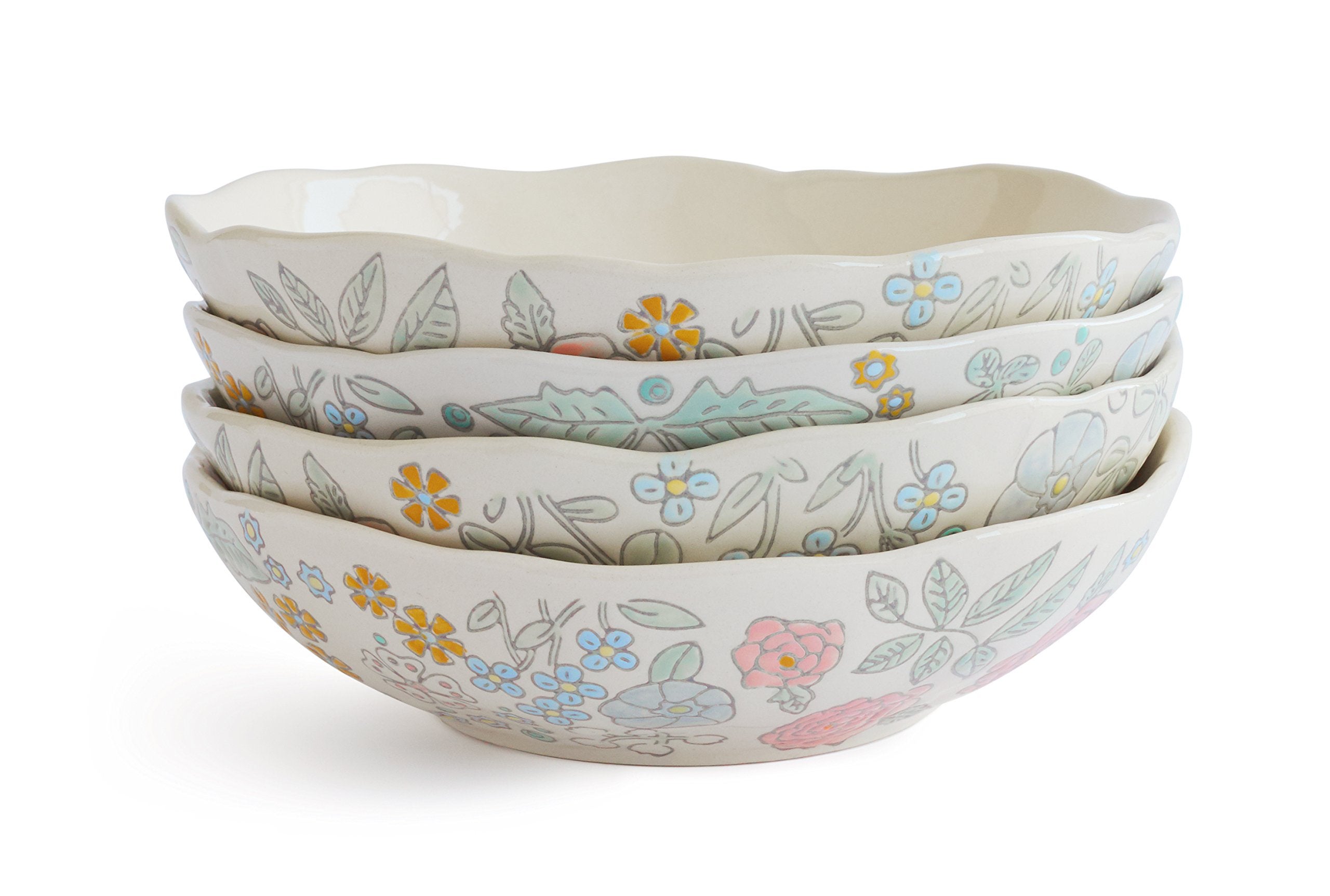 Dorotea Hand Painted Soup/Cereal Bowl, 7.25-Inch