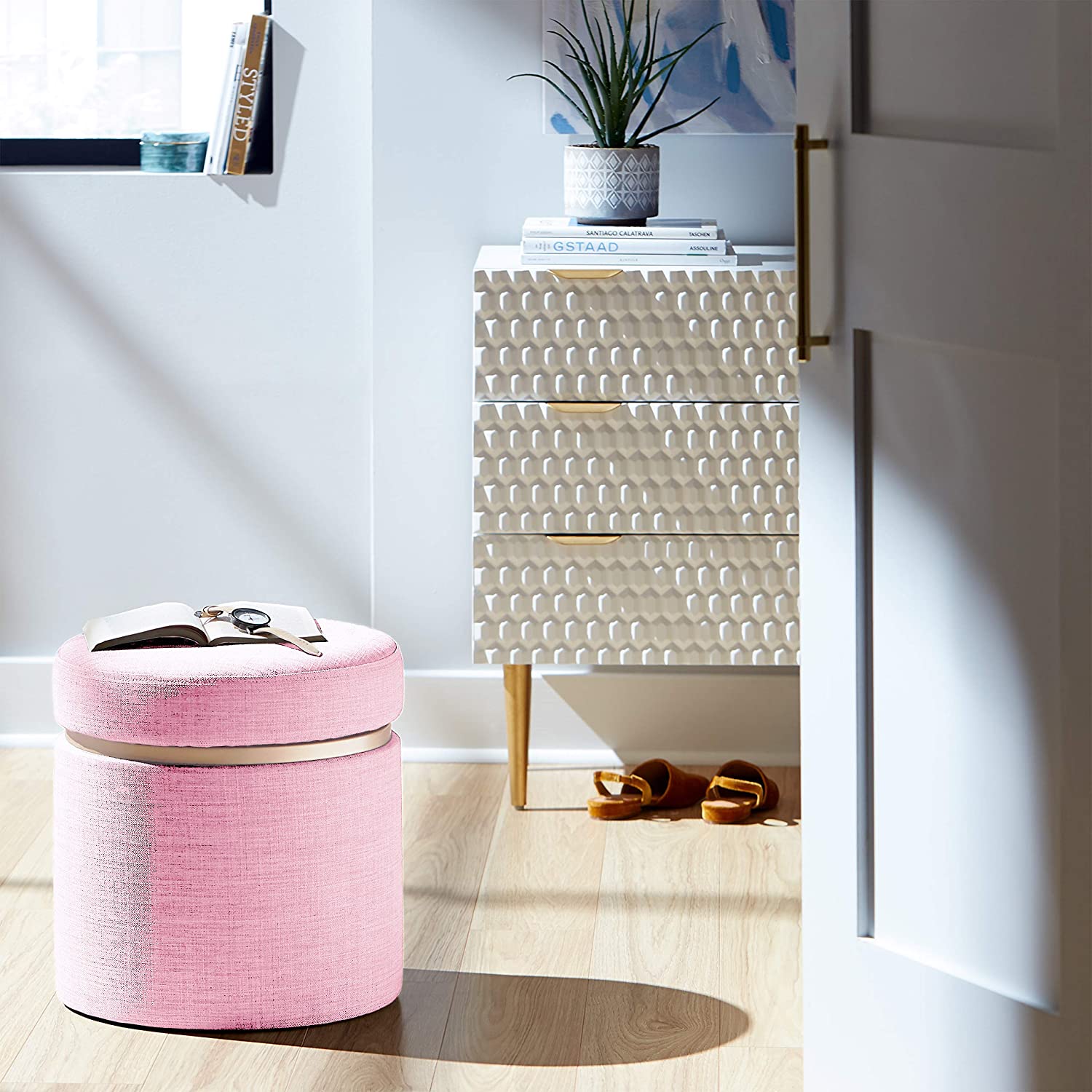 Rivet Asher Modern Storage Ottoman