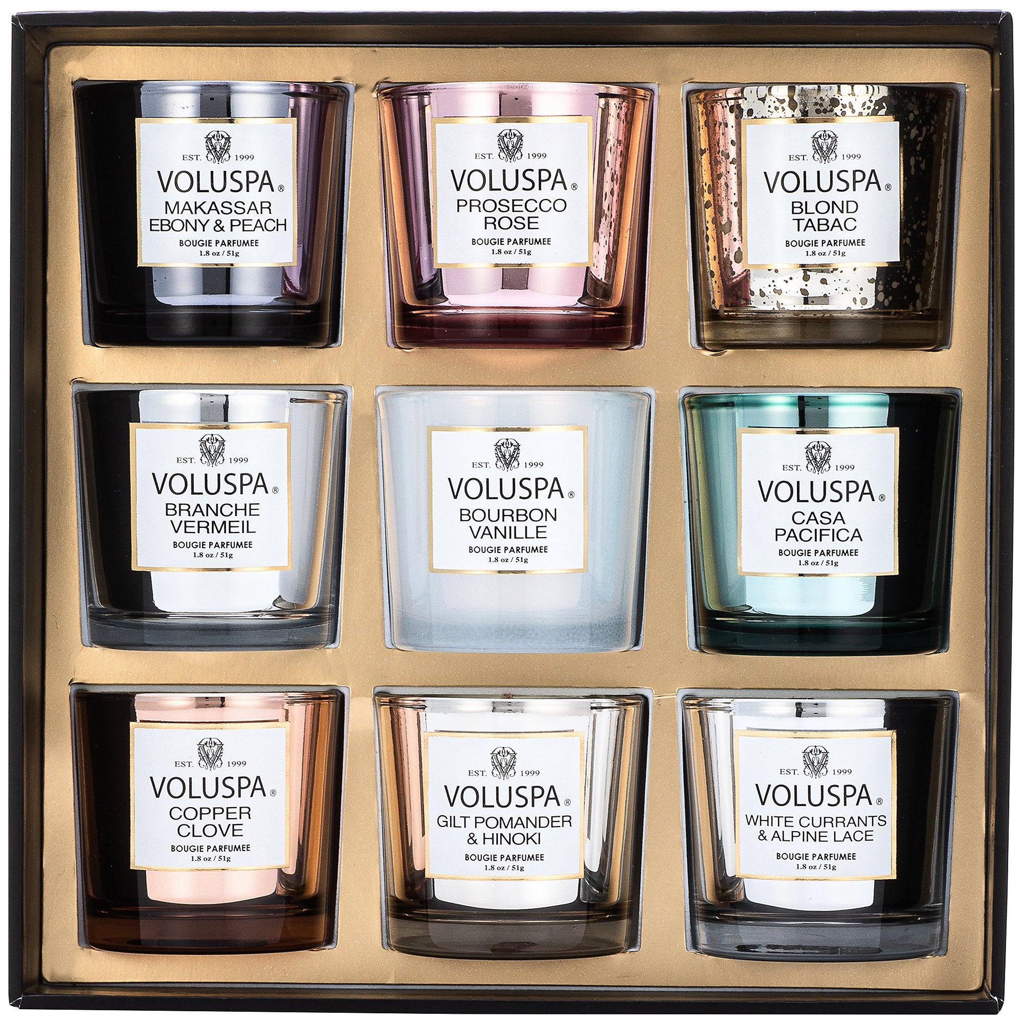Voluspa + Nine Piece Votive Candle Set
