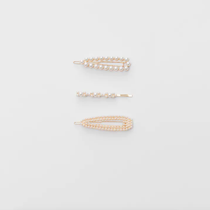 Zara + THREEPACK OF FAUX PEARL BARRETTES