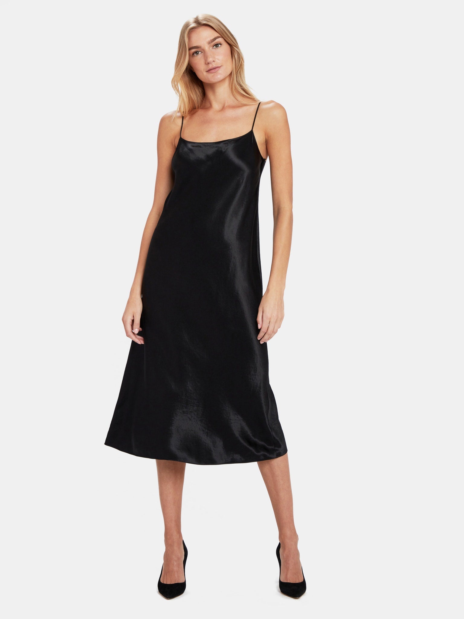 Vince Satin Slip Midi Dress