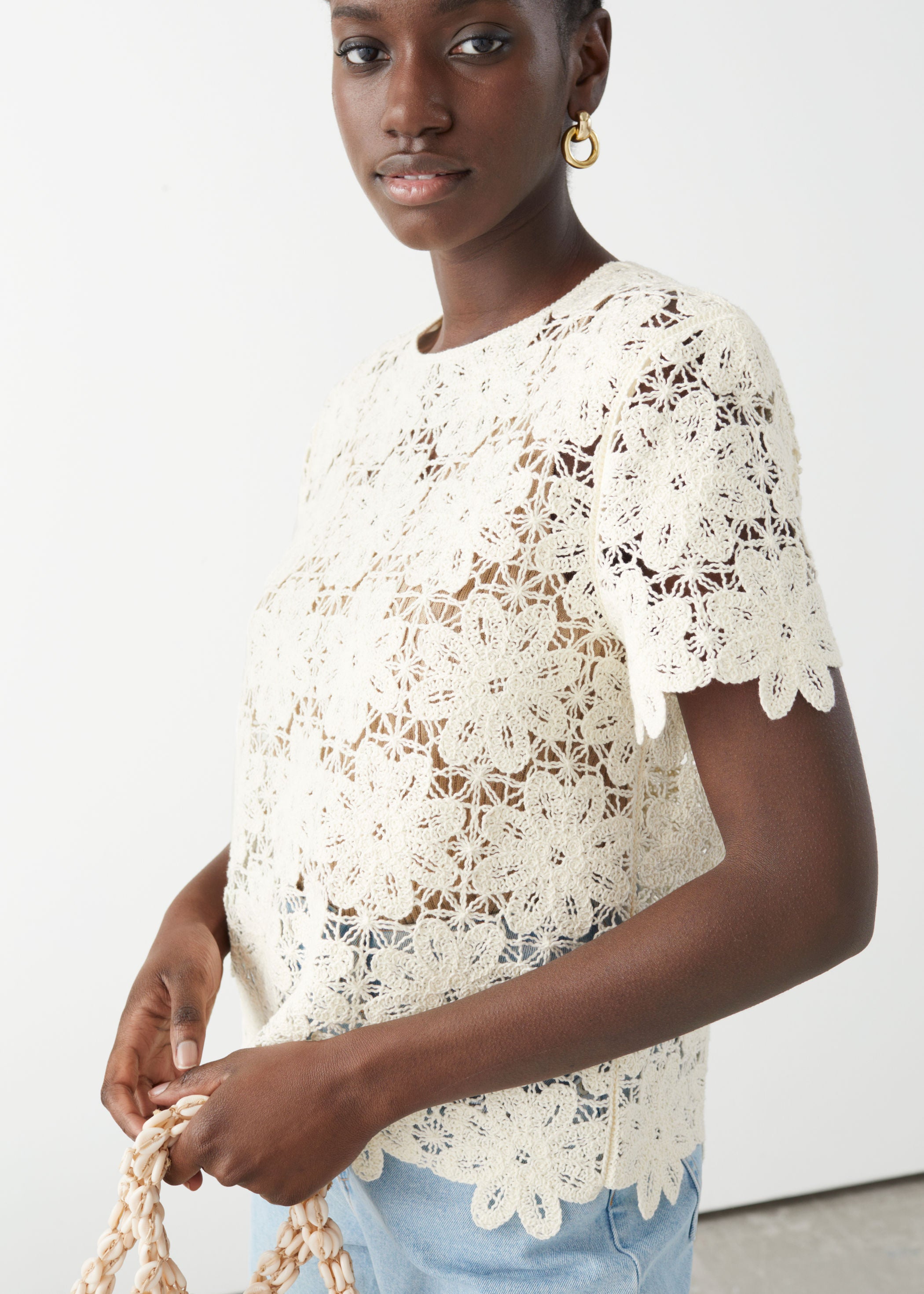 Other Stories Crochet Lace Top